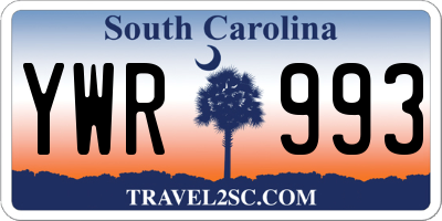 SC license plate YWR993