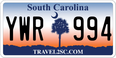SC license plate YWR994