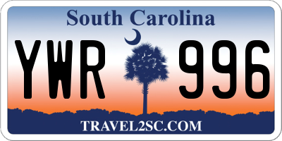 SC license plate YWR996