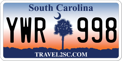 SC license plate YWR998
