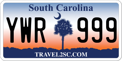 SC license plate YWR999