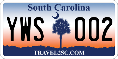 SC license plate YWS002