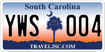 SC license plate YWS004