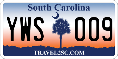 SC license plate YWS009