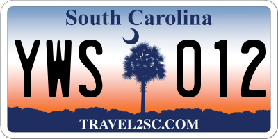 SC license plate YWS012
