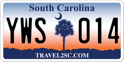 SC license plate YWS014