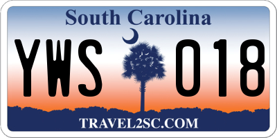 SC license plate YWS018