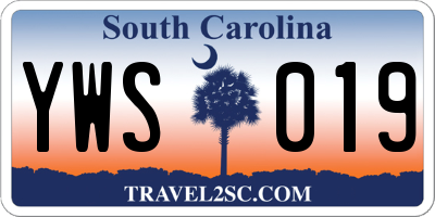 SC license plate YWS019