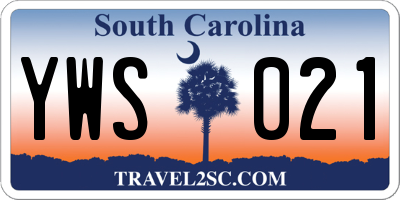 SC license plate YWS021