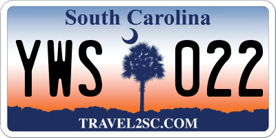 SC license plate YWS022