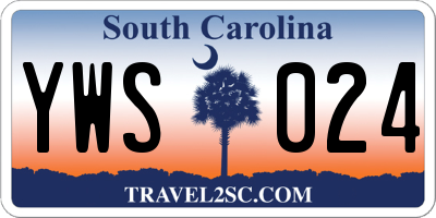 SC license plate YWS024