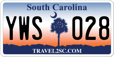 SC license plate YWS028