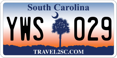 SC license plate YWS029