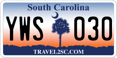 SC license plate YWS030