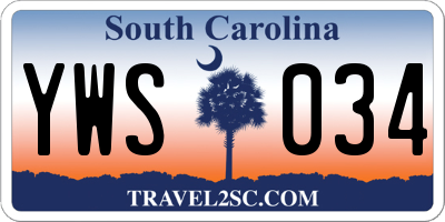 SC license plate YWS034
