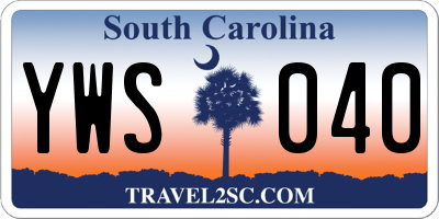 SC license plate YWS040