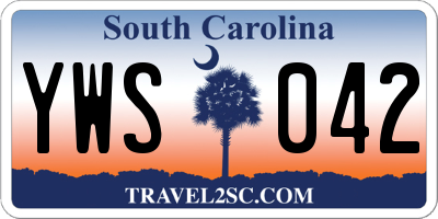 SC license plate YWS042