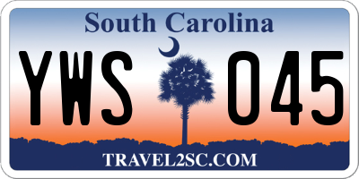 SC license plate YWS045