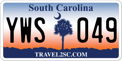 SC license plate YWS049