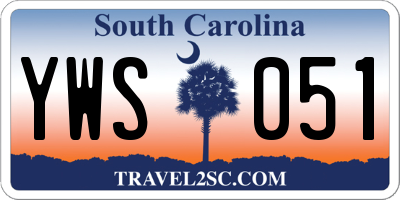 SC license plate YWS051