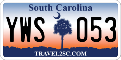 SC license plate YWS053