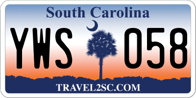 SC license plate YWS058