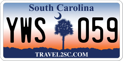 SC license plate YWS059