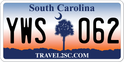 SC license plate YWS062