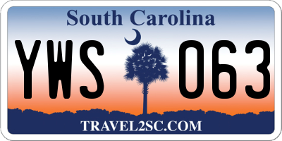 SC license plate YWS063
