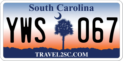 SC license plate YWS067