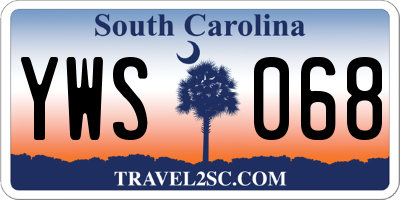 SC license plate YWS068