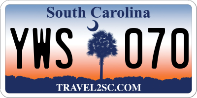SC license plate YWS070