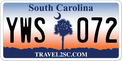 SC license plate YWS072