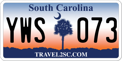 SC license plate YWS073