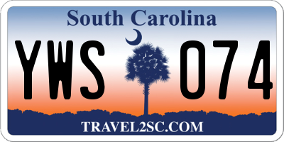 SC license plate YWS074