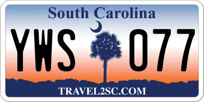 SC license plate YWS077