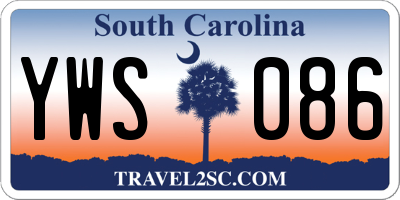 SC license plate YWS086