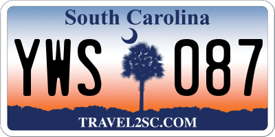 SC license plate YWS087
