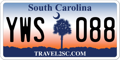 SC license plate YWS088