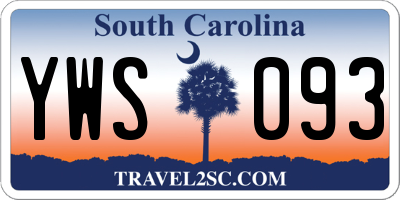 SC license plate YWS093