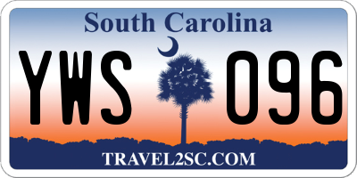 SC license plate YWS096