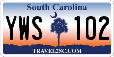 SC license plate YWS102