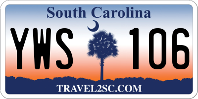 SC license plate YWS106