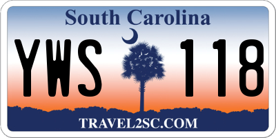 SC license plate YWS118