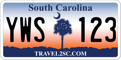 SC license plate YWS123