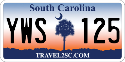 SC license plate YWS125