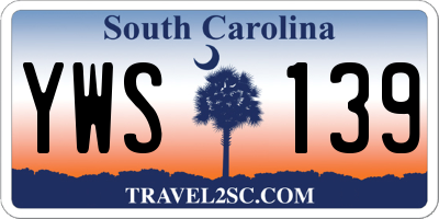 SC license plate YWS139