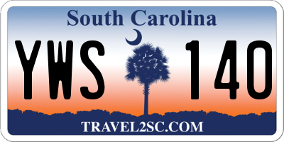 SC license plate YWS140
