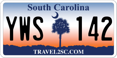 SC license plate YWS142