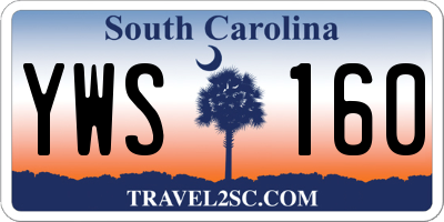 SC license plate YWS160